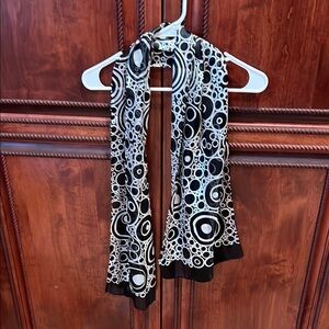 Elegant Black and White Patterned Scarf
